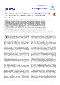The Challenge of Complementary and Alternative Medicine After