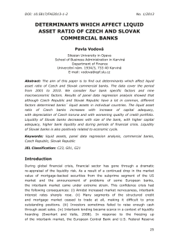 Determinants which Affect Liquid Asset Ratio of Czech and