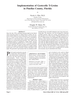 Implementation of Geotextile T-Groins in Pinellas County, Florida