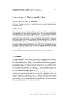 Externalities &ndash; A Market Model Failure