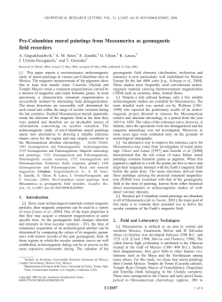 Pre-Columbian mural paintings from Mesoamerica as geomagnetic