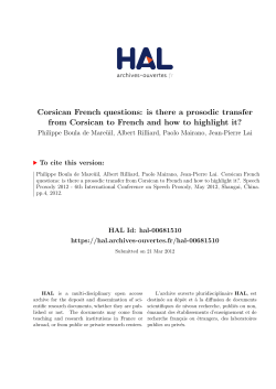 Corsican French questions: is there a prosodic transfer