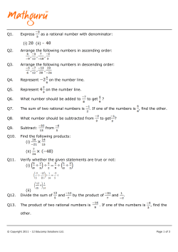 Q1. Express as a rational number with denominator