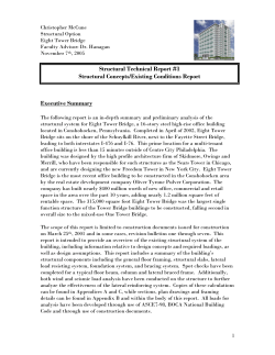 Structural Technical Report #1 Structural Concepts/Existing