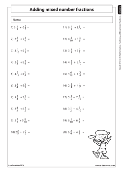 Adding mixed number fractions - E