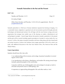 Nomadic Pastoralism in the Past and the Present