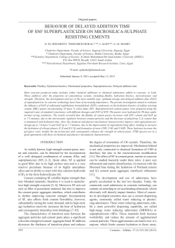 behavior of delayed addition time of snf superplasticizer on
