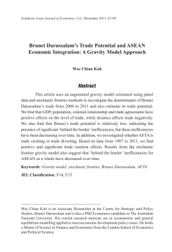 Brunei Darussalam`s Trade Potential and ASEAN