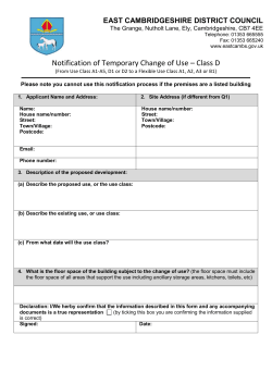 Notification of Temporary Change of Use &ndash; Class D