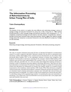 The Information Processing of Advertisements by Urban