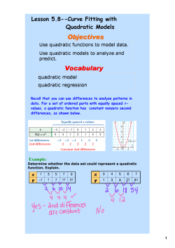 Lesson 5.8--Curve Fitting with Quadratic Models