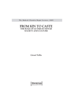 From Kin to Caste: The Role of Guthis in Newar Society and Culture