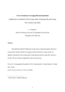 A New Formula of Averaging Physical Quantities (Application to