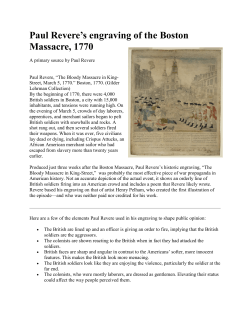 Paul Revere`s engraving of the Boston Massacre, 1770
