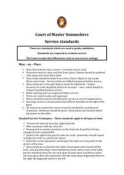 Sommeliers! Service!standards! - the Court of Master Sommeliers
