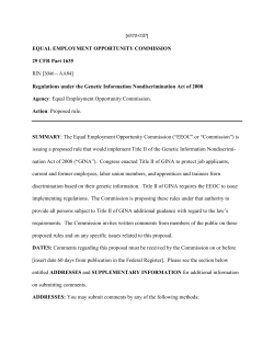 EEOC Proposed Regulations under GINA
