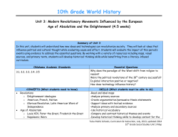 10th Grade World History - St Martin Parish School Board