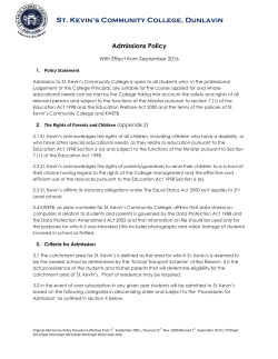 St Kevin`s Community College, Dunlavin, Co. Wicklow