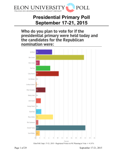 Presidential Primary Poll September 17-21, 2015
