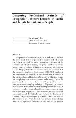 Comparing Professional Attitude of Prospective Teachers Enrolled