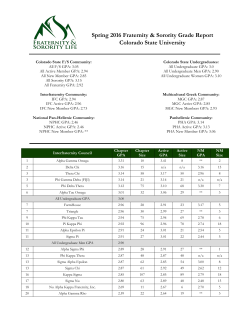 Spring 2016 - Fraternity and Sorority Life