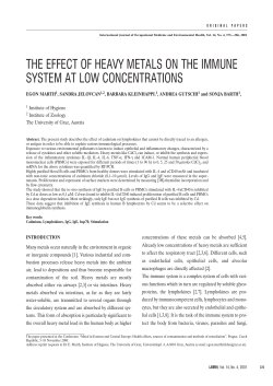 THE EFFECT OF HEAVY METALS ON THE IMMUNE SYSTEM AT