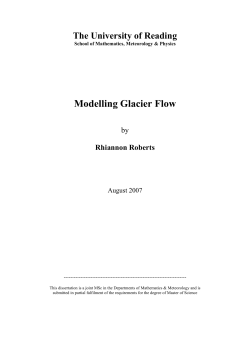 Modelling Glacier Flow - University of Reading