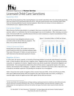 Licensed Child Care Sanctions