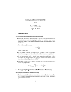 Design of Experiments