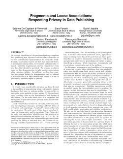 Fragments and Loose Associations: Respecting Privacy in