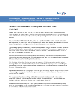 Defined-Contribution Plans Diversify With Real Estate Funds