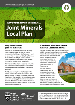 Joint Minerals Local Plan - West Sussex County Council