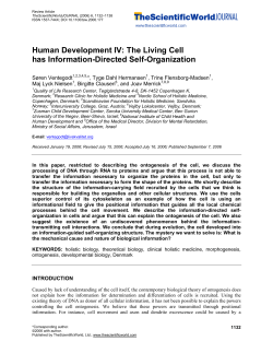 The Living Cell has Information-Directed Self-Organization