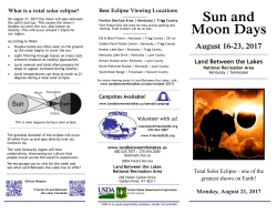 Sun and Moon Days-Total Solar Eclipse Program Brochure 2017