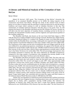 A Literary and Historical Analysis of the Cremation of Sam McGee