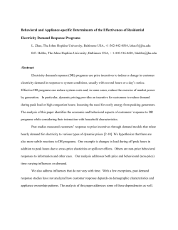 Behavioral and Appliance-specific Determinants of the