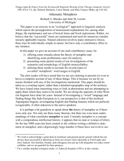 Athematic Metaphors - University of Michigan