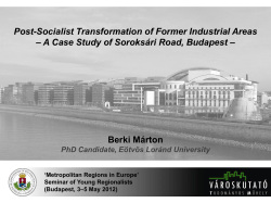 Post-socialist transformation of former industrial areas &ndash; A case