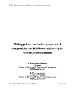 Melting points, mechanical properties of nanoparticles