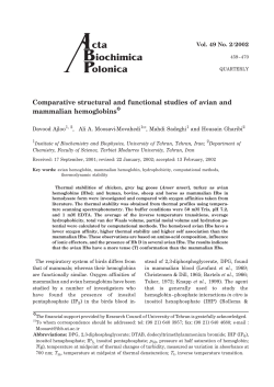 Comparative structural and functional studies of avian and