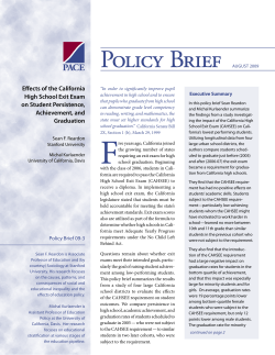 Effects of the California High School Exit Exam on Student