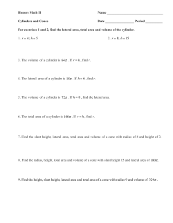 Cylinders and Cones Date Period