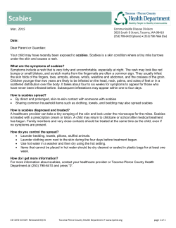 Scabies - Tacoma-Pierce County Health Department