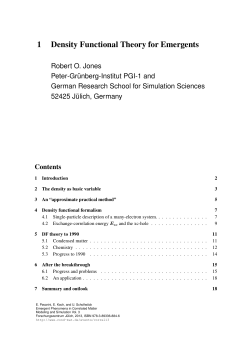 1 Density Functional Theory for Emergents - Scientific IT