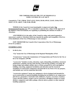 Noise Control By-Law - City of Mississauga