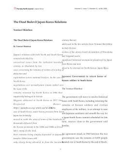 The Dead Bedevil Japan-Korea Relations