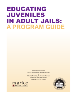 Educating Juveniles in Adult Jails: A Program Guide