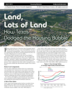 Land, Lots of Land: How Texas Dodged the Housing Bubble