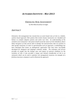 actuaries institute &ndash; may 2013 emerging risk assessment abstract