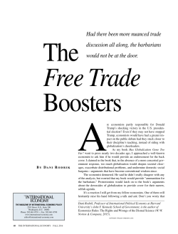 The Free Trade Boosters - The International Economy
